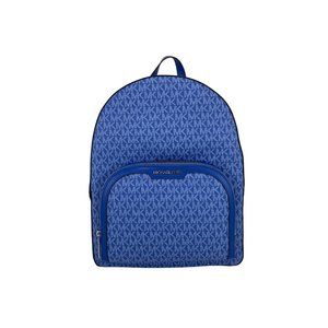 Michael Kors Jaycee Electric Blue Large Zip Pocket Backpack Bookbag Bag